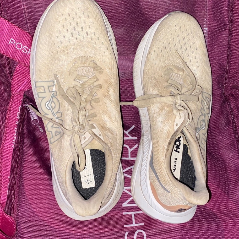 Hoka Light Tan Running Shoes